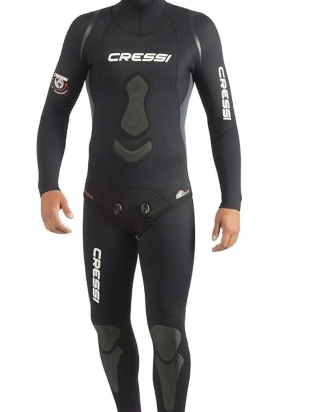 Cressi Unisex Black Hooded Apnea 2-Piece Freediving Wetsuit - Size XXL, 5mm